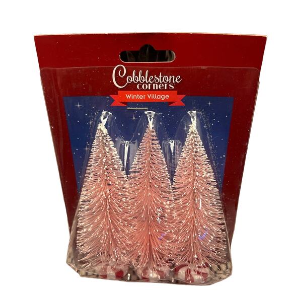 Nwt Christmas village miniatures and bottle brush peppermint trees - Picture 4 of 5